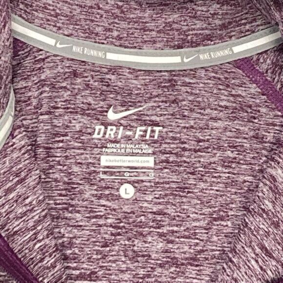 Nike Dri-Fit Track Jacket Womens L Burgundy Quarter Zip Athletic Running Pull On - Picture 16 of 16